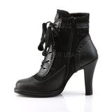 GLAM-200  Black Vegan Leather-Lace