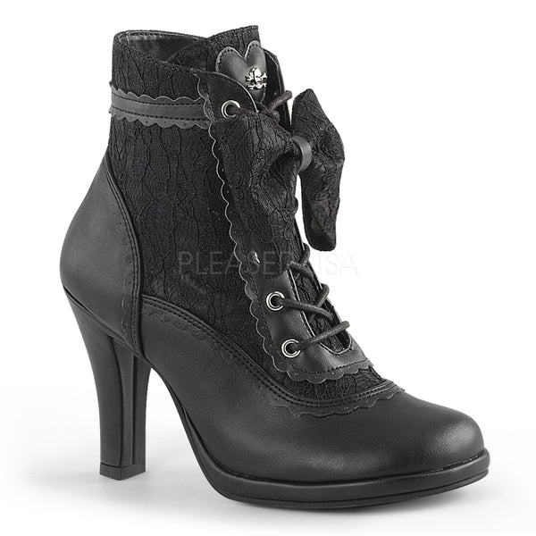 GLAM-200  Black Vegan Leather-Lace