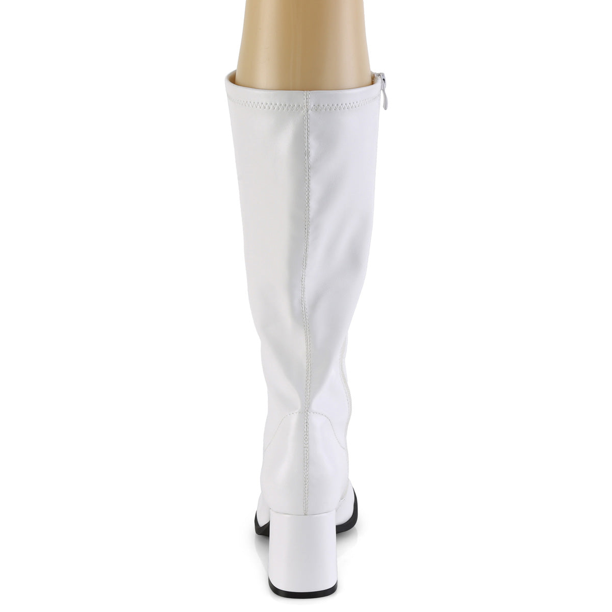 GOGO-300-2  White Str. Faux Leather