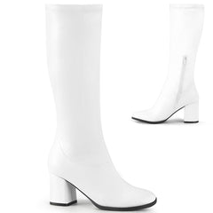 GOGO-300-2  White Str. Faux Leather