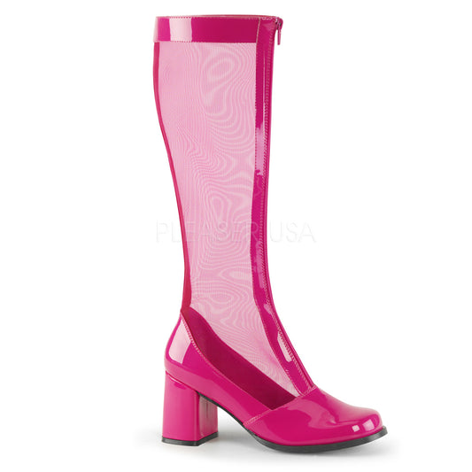 GOGO-307  HotPink Str Patent-Mesh