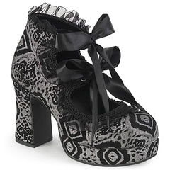 GOTHIKA-53  Black-Silver Faux Nubuck Leather