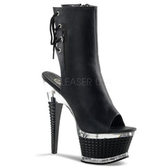 ILLUSION-1018  Black Faux Leather/Black Matte