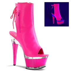 ILLUSION-1018UV  Neon Hot Pink Faux Leather/Hot Pink
