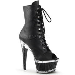 ILLUSION-1021  Black Faux Leather/Black Matte