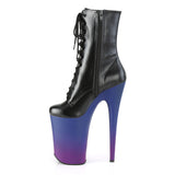 INFINITY-1020BP  Black Faux Leather/Blue-Purple Ombre