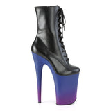 INFINITY-1020BP  Black Faux Leather/Blue-Purple Ombre