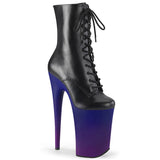 INFINITY-1020BP  Black Faux Leather/Blue-Purple Ombre