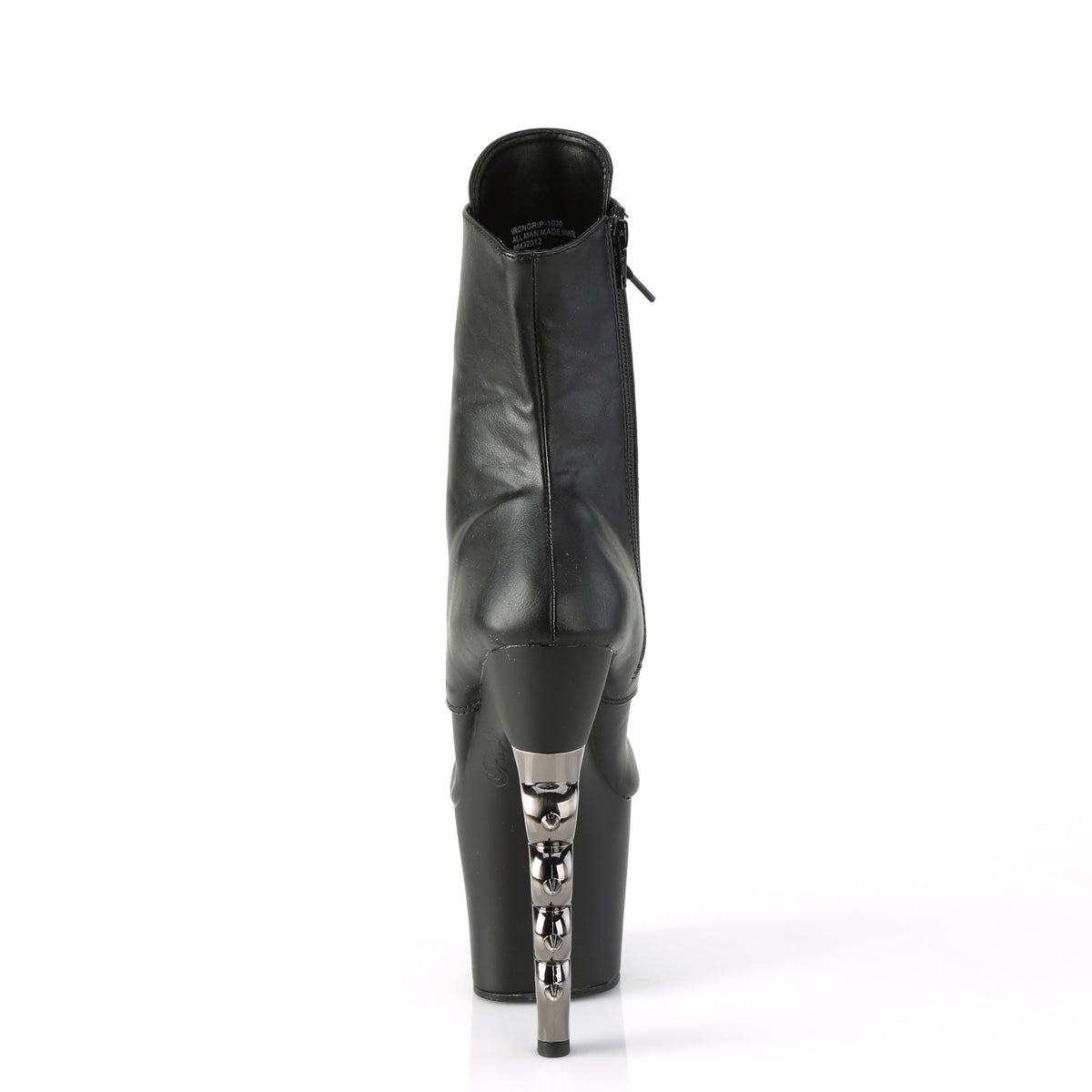 IRONGRIP-1020  Black Faux Leather/Black Matte-Silver Brushed