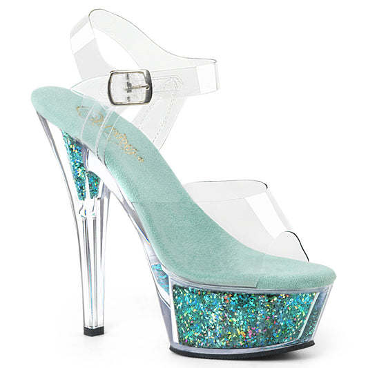 KISS-208GF  Clear / Turquoise Multi Glitter