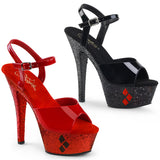 KISS-209HQ  Black-Red Patent / Black-Red Glitter