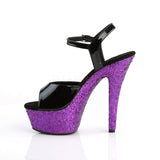 KISS-209LG  Black Patent/Purple Multi Glitter
