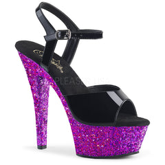 KISS-209LG  Black Patent/Purple Multi Glitter