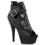 KISS-257  Black Faux Leather-Lace-Mesh/Black Matte