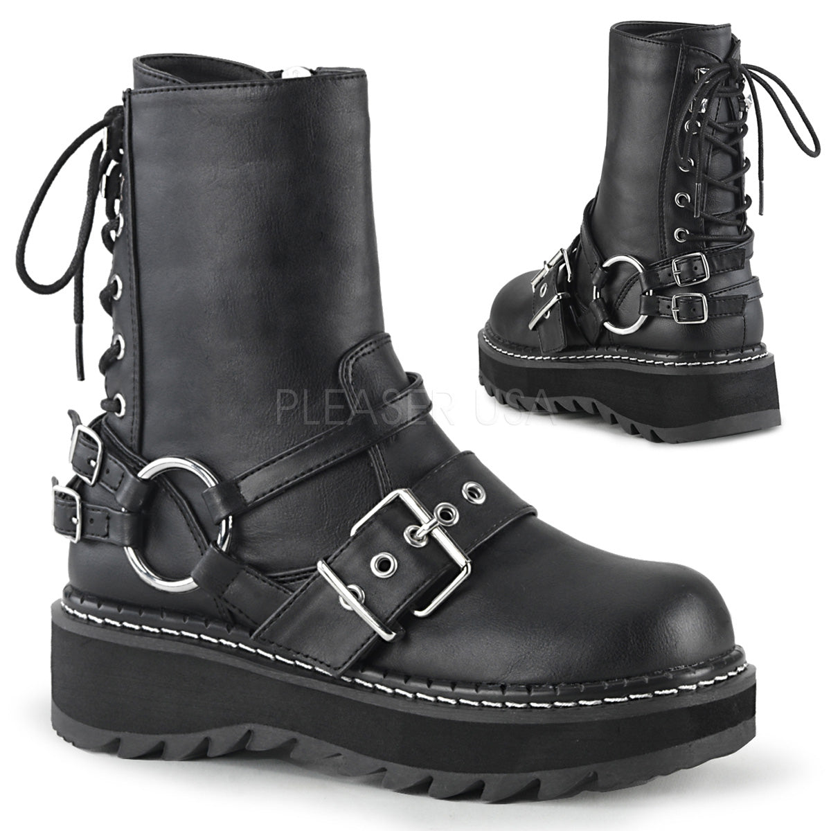 LILITH-210  Black Vegan Leather