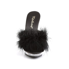 LIP-101-8  Black Satin-Fur/Clear