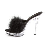 LIP-101-8  Black Satin-Fur/Clear