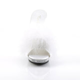 LIP-101-8  White Satin-Fur/Clear