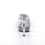 LIP-101-8  White Satin-Fur/Clear