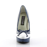 LOLITA-13  White-Navy Blue Patent