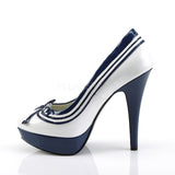 LOLITA-13  White-Navy Blue Patent