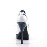 LOLITA-13  White-Navy Blue Patent