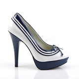 LOLITA-13  White-Navy Blue Patent