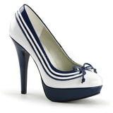 LOLITA-13  White-Navy Blue Patent