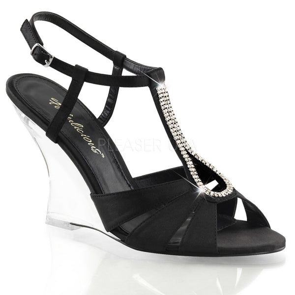 LOVELY-420  Black Satin/Clear