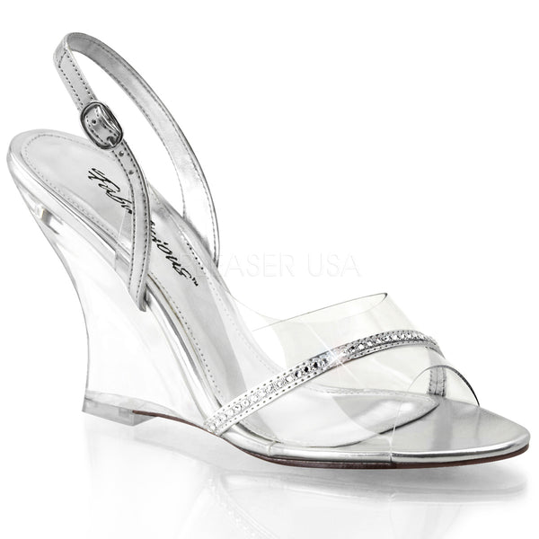 LOVELY-456  Clear-Silver Metallic Pu/Clear