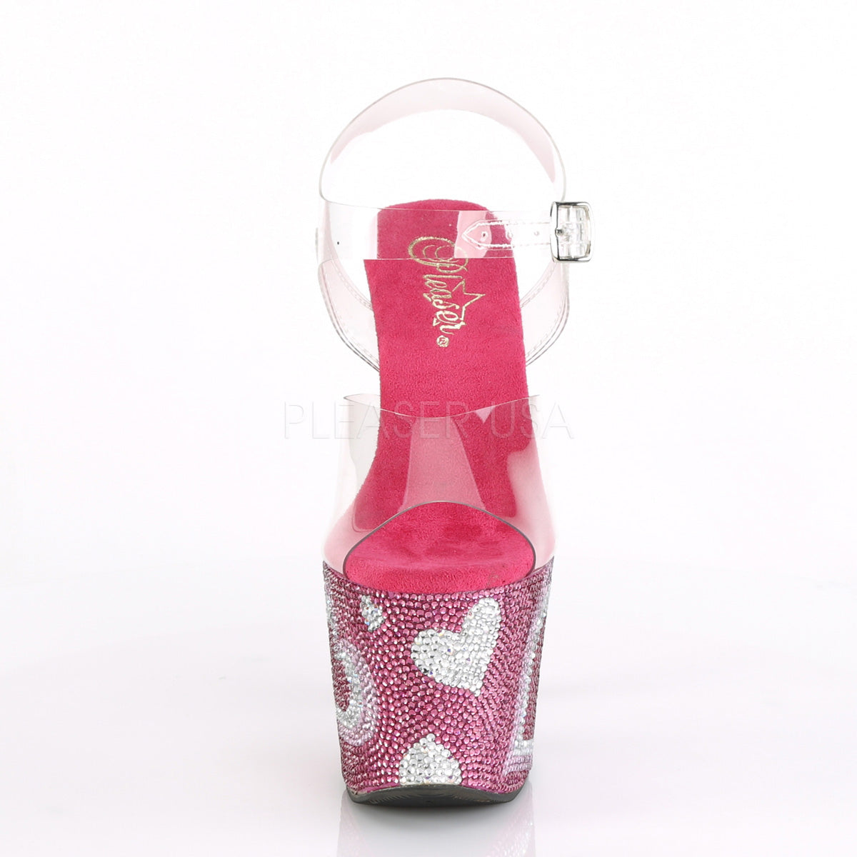 LOVESICK-708HEART  Clear/Hot Pink-White RS