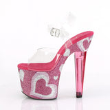 LOVESICK-708HEART  Clear/Hot Pink-White RS