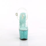 LOVESICK-708SG  Clear/Aqua multi Iridescent Glitters