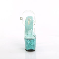 LOVESICK-708SG  Clear/Aqua multi Iridescent Glitters