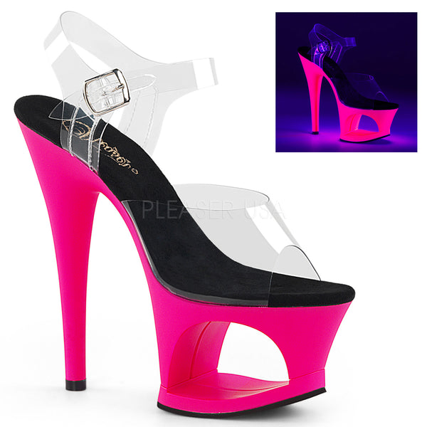 MOON-708UV  Clear/Neon Hot Pink