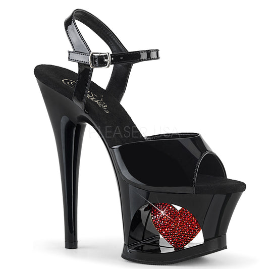 MOON-709HRS  Black Patent/Black-Red