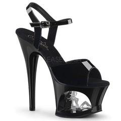 MOON-709TG  Black Patent/Black-Silver