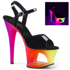 MOON-709UV  Black Patent/Neon Multi