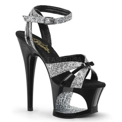 MOON-728  Silver Glitter-Black Patent/Black