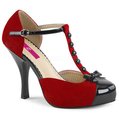 PINUP-02  Red M. Suede-Black Patent