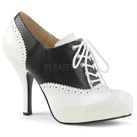 PINUP-07  Black-White Faux Leather