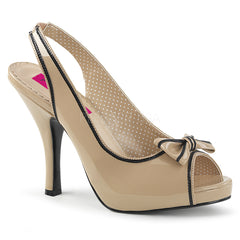 PINUP-10  Cream-Black Patent