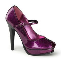 PLEASURE-02G  Fuchsia Pearlized Glitter Patent