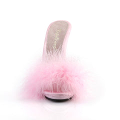 POISE-501F  Baby Pink Satin-Marabou Fur/Baby Pink