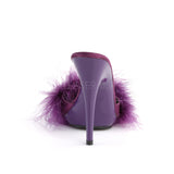 POISE-501F  Purple Satin-Marabou Fur/Purple