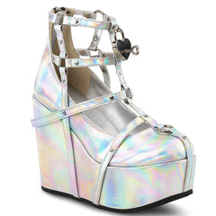 POISON-25-2  Silver Hologram Vegan Leather