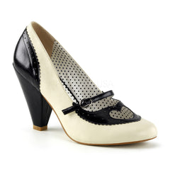 POPPY-18  Black-Cream Faux Leather