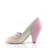 POPPY-18  Baby Pink-Cream Faux Leather