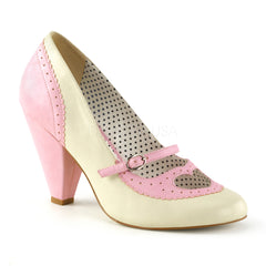 POPPY-18  Baby Pink-Cream Faux Leather