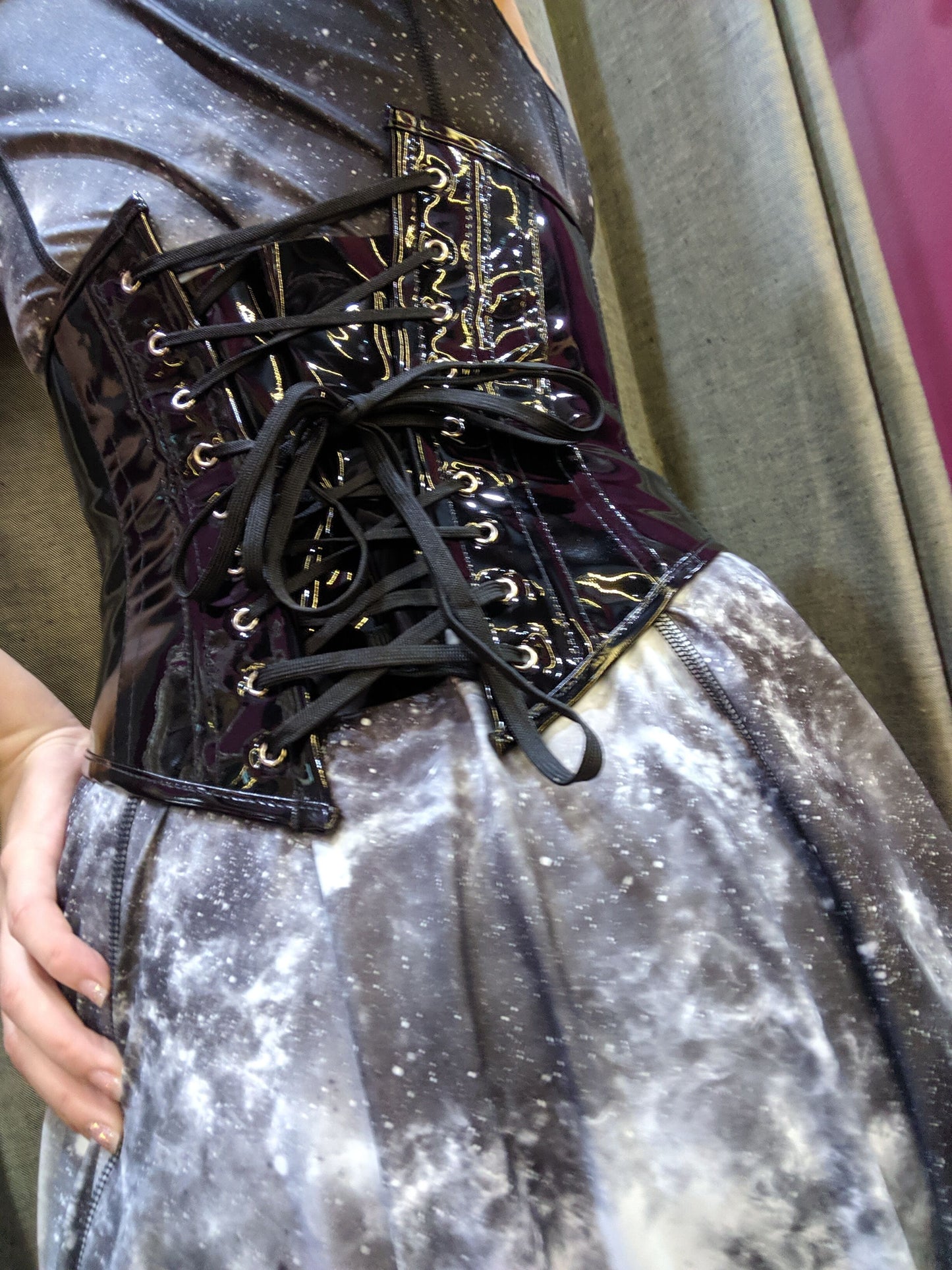 PVC Underbust Corset Front Zip Waist Cincher